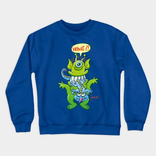 Big monster eat little monster Crewneck Sweatshirt by zooco